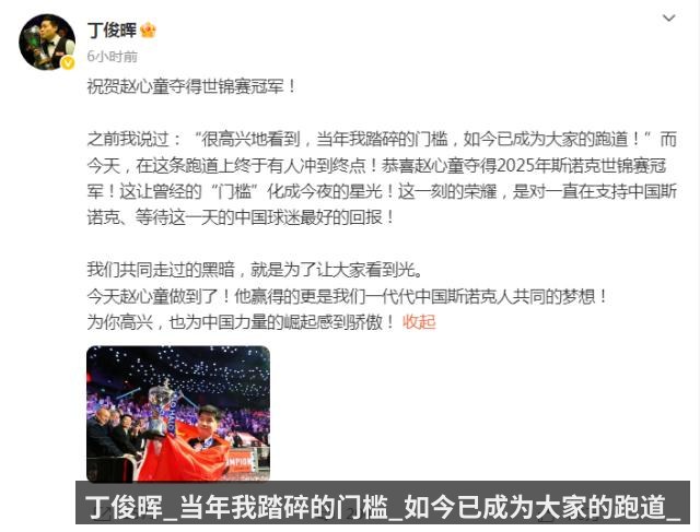 丁俊晖_当年我踏碎的门槛_如今已成为大家的跑道_
